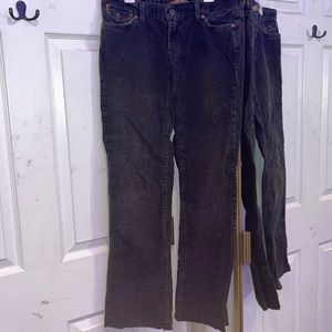 Dark Green Lucky brand low waisted corduroy looking jeans